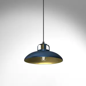 Milagro Felix Blue Pendant Lamp 1XE27 The Hand Made High Quality Fittings 29CM Shades Rugged Industrial Look