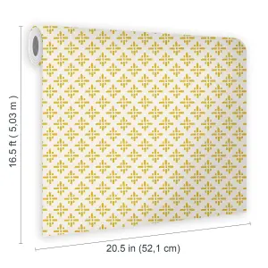 Joules Yellow Geometric Smooth Wallpaper Sample