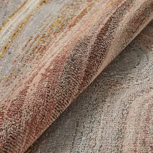 Blush Grey Abstract Jute  Polyester Modern Bedroom, LivingRoom Rug - 200cm X 290cm