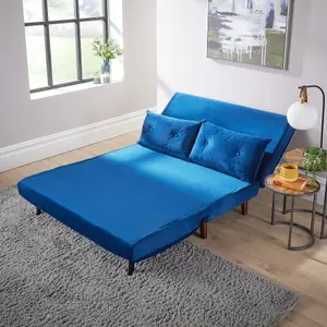 Home Source Morella Blue Double Sofa Bed