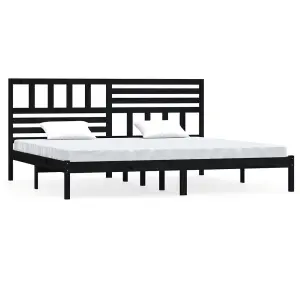 Berkfield Bed Frame Black Solid Wood Pine 200x200 cm