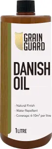 GRAIN GUARD Danish Oil - Seals & Protects with Satin Finish - Water Repellent - 1 Litre