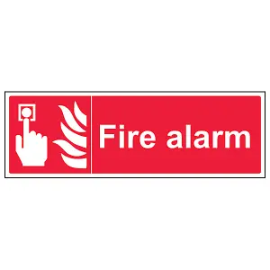 Fire Alarm Equipment Safety Sign - Glow in the Dark - 450x150mm (x3)