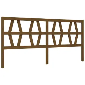 Berkfield Bed Frame with Headboard Honey Brown 200x200 cm Solid Wood