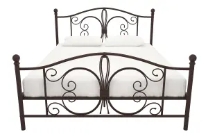 Bombay metal bed in bronze look, king