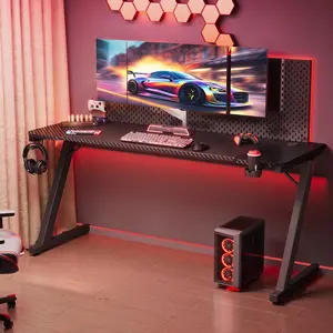 Ergonomic Gaming Computer Desk Black / 75cm H x 160cm W x 70cm D