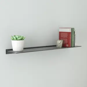 AVF 100cm Floating Glass Shelf - Black