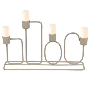 URBNLIVING 16cm Metal Cream Candle Holder Holds Up To 4 Candles Dinner Centrepiece