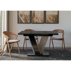 Extendable Dining Table Ameila Gloss Black