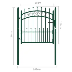 Berkfield Fence Gate with Spikes Steel 100x100 cm Green