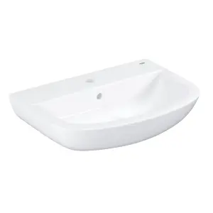 Grohe Bau Gloss White Oval Wall-mounted Semi-pedestal Basin