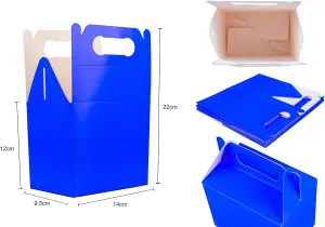 20Pcs Blue Colour Cardboard Lunch Takeaway Birthday Wedding Carry Meal Food Cake Party Box Childrens Loot Bags