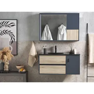 Kulraj 1000mm Wall Hung Single Vanity Unit Grey