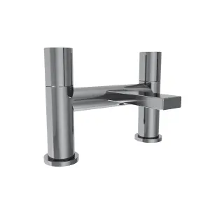 Nes Home Arte Handleless Futuristic Polished Chrome Bath Filler Tap Deck Mounted Brass