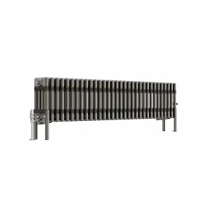 Right Radiators 300x1460 mm Horizontal Traditional 4 Column Cast Iron Style Radiator Raw Metal