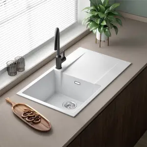 Reginox Amsterdam 10PW 1.0 Bowl Granite Reversible Inset White Kitchen Sink