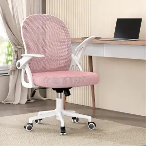 Ergonomic Breathable Mesh Office Chair with Lumbar Support-Pink