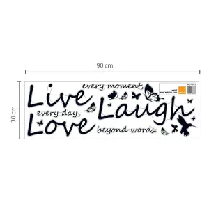 Live Laugh Love with Butterflies Mirror Mirror Stickers Nursery Home Decoration Gift Ideas 31 pieces