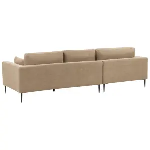 Corner Sofa FLAM Light Brown Fabric Right Hand