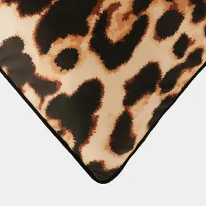 4 Pack Leopard Matte Velvet Cushion Covers, Brown - 45 x 45cm