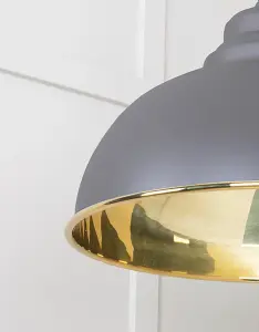 Smooth Brass Harborne Pendant in Bluff