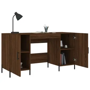 Berkfield Desk Brown Oak 140x50x75 cm Engineered Wood