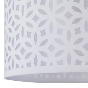 First Choice Lighting Set of 2 White Laser Cut 30cm Pendant Lightshades