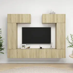 Berkfield 6 Piece TV Cabinet Set Sonoma Oak Engineered Wood