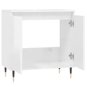 Berkfield Bathroom Cabinet High Gloss White 58x33x60 cm Engineered Wood