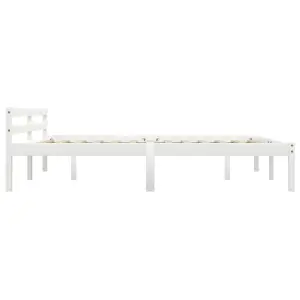 Berkfield Bed Frame White Solid Pine Wood 160x200 cm