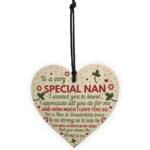 Red Ocean Nan Gifts From Grandchildren Wooden Heart Nan Birthday Gifts Nan Christmas Gifts