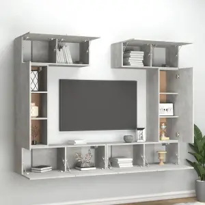 Berkfield 6 Piece TV Cabinet Set Concrete Grey Engineered Wood