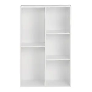 Kaidence 5-Cube Reversible Open Shelf Bookcase White