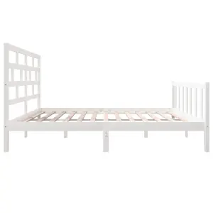 Berkfield Bed Frame White Solid Wood Pine 120x200 cm