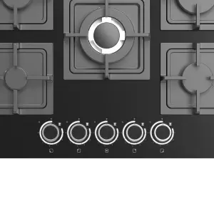 GoodHome Linksense GH78GASLK 70cm Gas Hob - Black