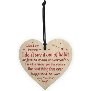 Red Ocean Special Valentines Day Wooden Heart Plaque Gift For Husband Wife Gift For Him