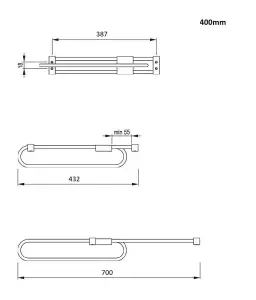 Pull out clothes hanger E50 - 400mm