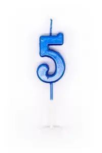 Shatchi Blue 5 Number Candle  Birthday Anniversary Party Cake Decorations Topper