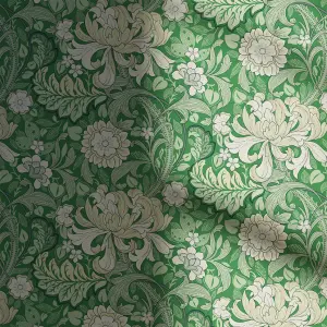 Lick Green, White & Beige Wildflowers 02 Textured Wallpaper