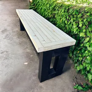 Garden Patio Bench - Pressure Treated Wood - L150 x W40 x H45 cm