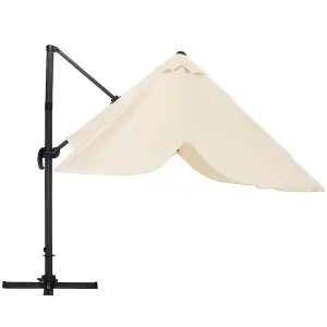 3M Beige Canopy Tilt Garden Roman Umbrella with Cross Base