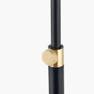 Black and Gold Adjustable Height Floor Lamp