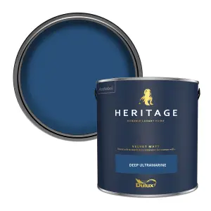 Dulux Trade Heritage Deep Ultramarine Velvet matt Wall paint, 2.5L