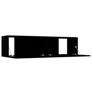 vidaXL TV Cabinet Black 120x30x30 cm Engineered Wood