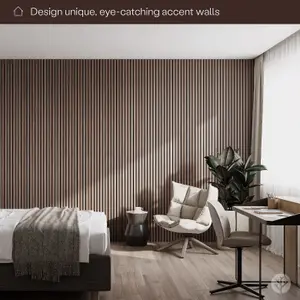 WVH Essential Walnut Acoustic Wood Slat Panel 240cm x 60cm