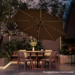 Costway 3M Patio Solar Market Umbrella Parasol with 112 LED Crank &Tilting