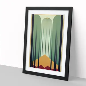 Spring Forest Art Deco Vol.1 - Single Picture Frame Print Oak / 46cm H x 34cm W x 2cm D