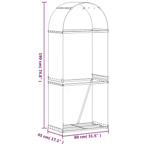 Log Holder Light Brown 80x45x190 cm Galvanised Steel