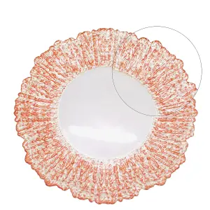 Neel Blue Charger Plates for Table Decoration - Rose Gold Crackled