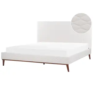 Velvet EU Super King Size Bed Off-White BAYONNE